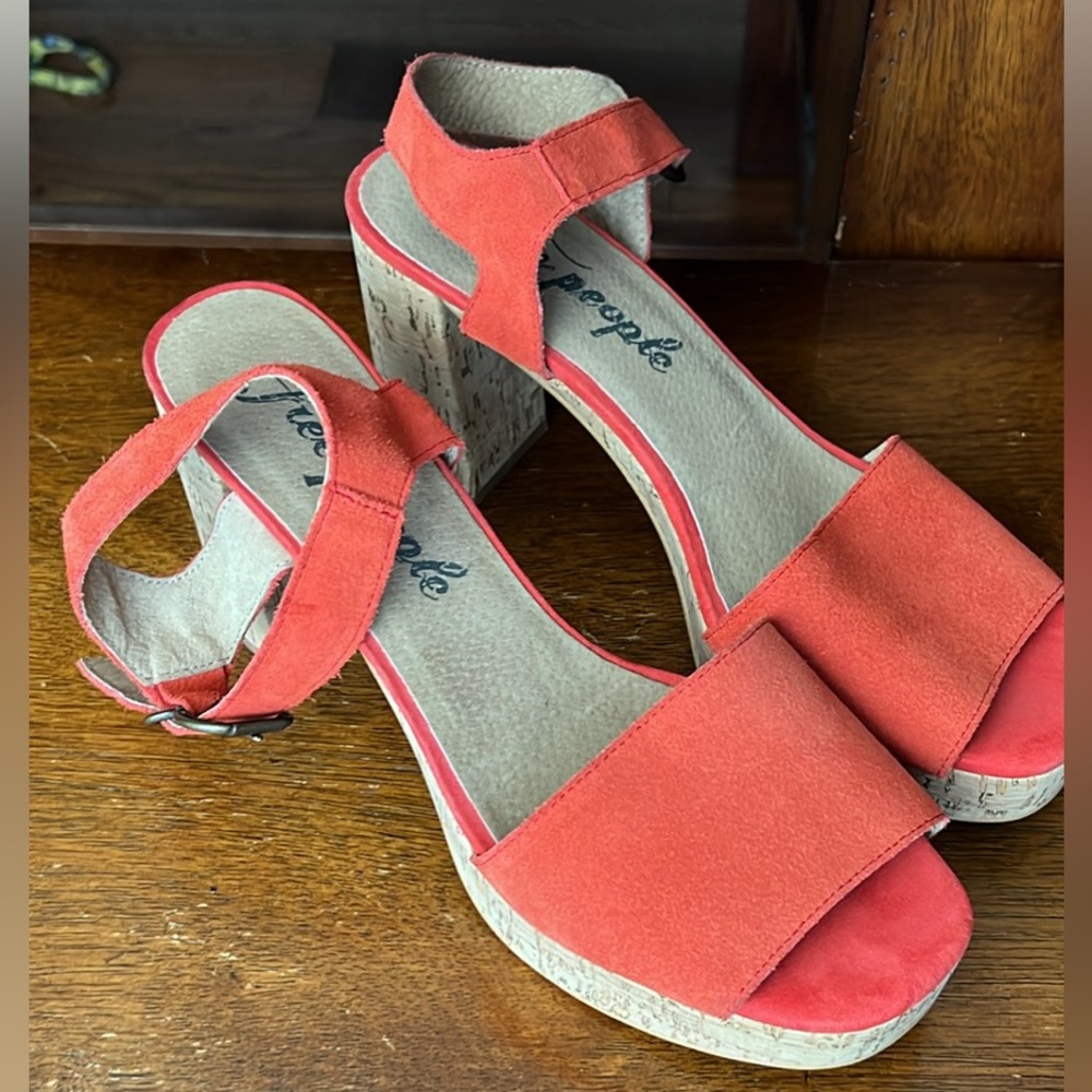 Free People Red Platform Sandals, size 41